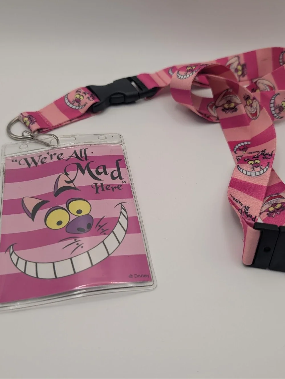 Disney Alice in Wonderland Cheshire Cat Breakaway Lanyard ID Badge Holder